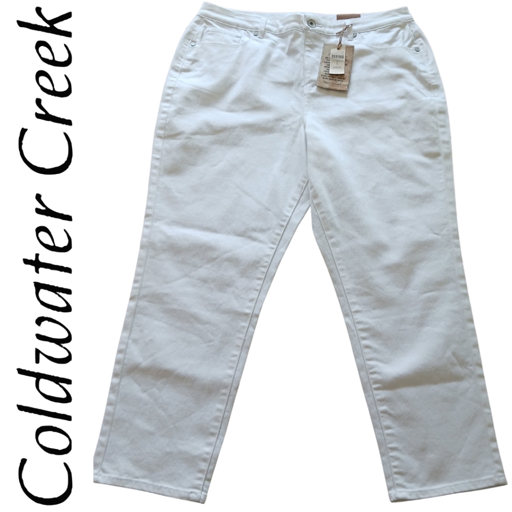 Coldwater Creek White Classic Shaping Ankle Jean Size 14 NWT